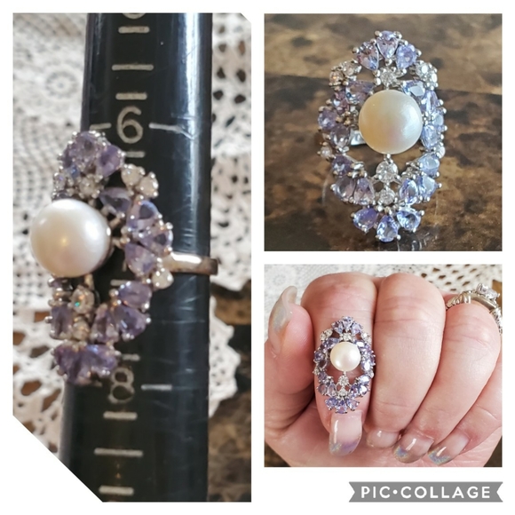 Genuine 6.4ct, 14k W.Gold, 925 Tanzanite Ring 7 - Picture 7 of 7